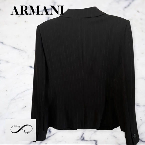 Armani Collezioni black one button blazer-16 - Picture 2 of 16